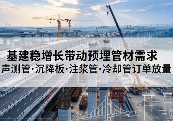 盐湖基建稳增长带动预埋监测管材需求，声测管、沉降板、注浆管订单持续放量