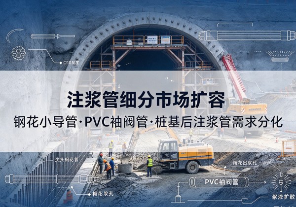 盐湖注浆管细分市场扩容，隧道钢花小导管、PVC 袖阀管、桩基后注浆管需求分化
